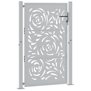 Cancello da Giardino 105x155 cm Acciaio Corten Design a Fiamma 4100996