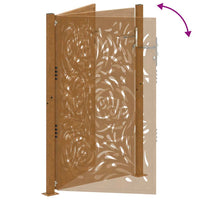 Cancello da Giardino 105x155 cm Acciaio Corten Design a Fiamma 4100996