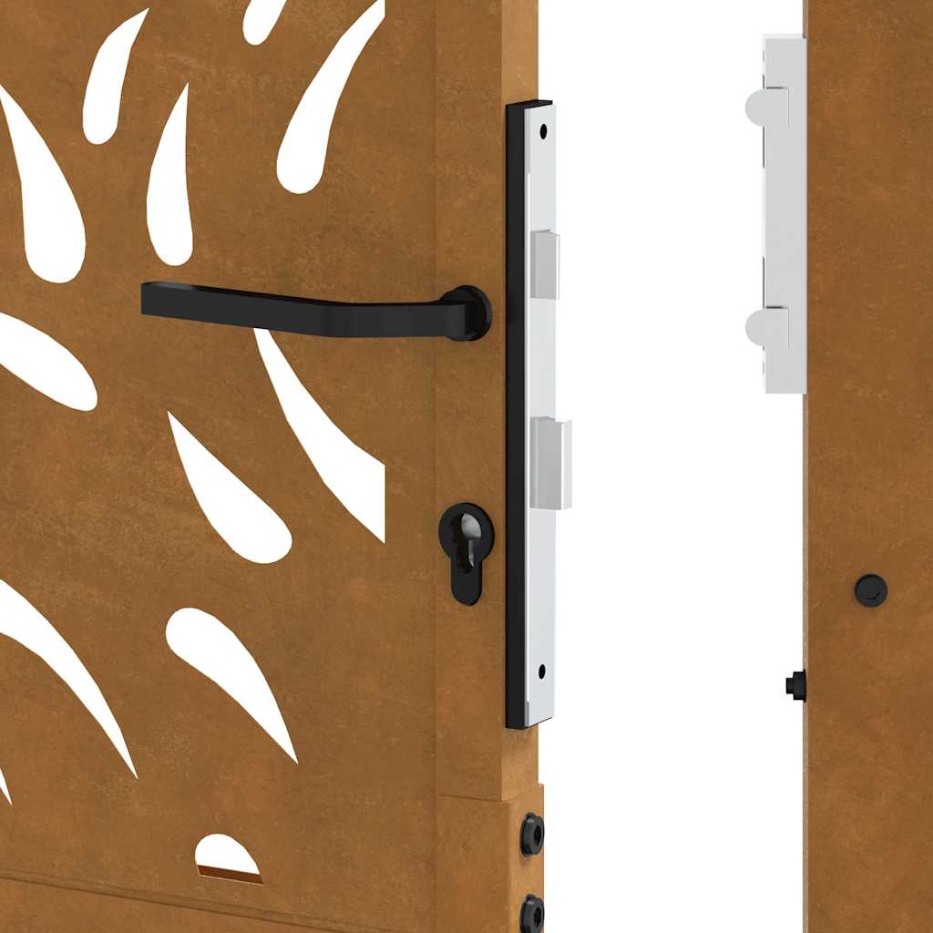 Cancello da Giardino 105x155 cm Acciaio Corten Design a Fiamma