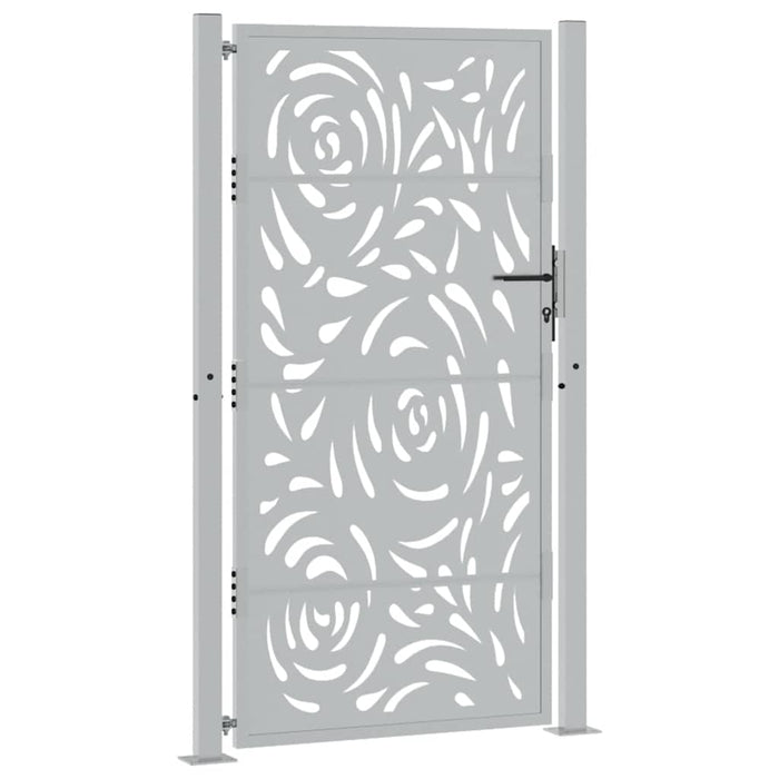 Cancello da Giardino 105x180 cm Acciaio Corten Design a Fiamma 4100997