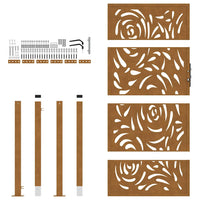 Cancello da Giardino 105x180 cm Acciaio Corten Design a Fiamma 4100997