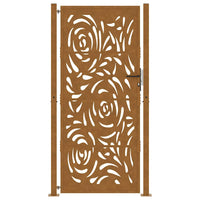 Cancello da Giardino 105x205 cm Acciaio Corten Design a Fiamma 4100998