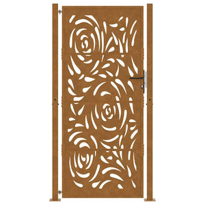 Cancello da Giardino 105x205 cm Acciaio Corten Design a Fiamma 4100998