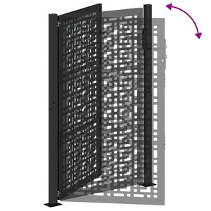 Cancello Giardino Nero 105x155 cm in Acciaio Design a Croce 4101001