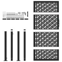 Cancello Giardino Nero 105x180 cm in Acciaio Design a Croce