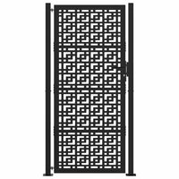 Cancello Giardino Nero 105x205 cm in Acciaio Design a Croce