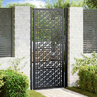 Cancello Giardino Nero 105x205 cm in Acciaio Design a Croce