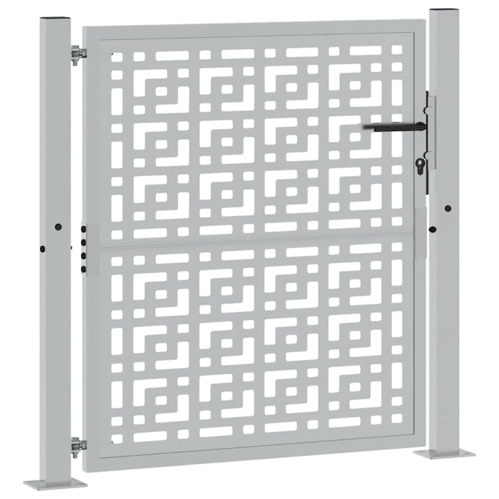 vidaXL Cancello da Giardino 105x105 cm Acciaio Corten Design a Croce