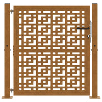 Cancello da Giardino 105x105 cm Acciaio Corten Design a Croce 4101004