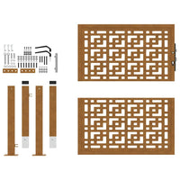 Cancello da Giardino 105x105 cm Acciaio Corten Design a Croce 4101004