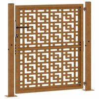 Cancello da Giardino 105x105 cm Acciaio Corten Design a Croce 4101004
