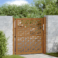 Cancello da Giardino 105x105 cm Acciaio Corten Design a Croce 4101004