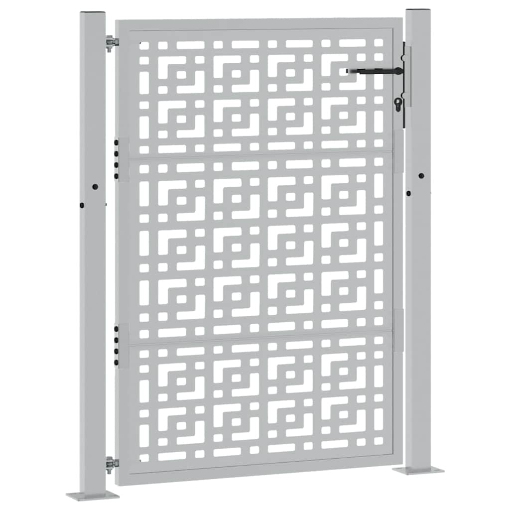 Cancello da Giardino 105x130 cm Acciaio Corten Design a Croce 4101005