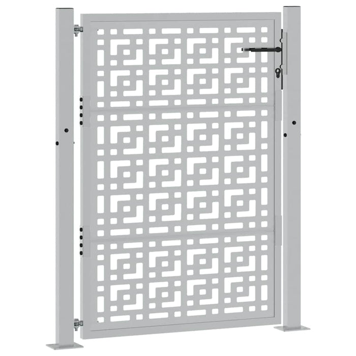 vidaXL Cancello da Giardino 105x130 cm Acciaio Corten Design a Croce