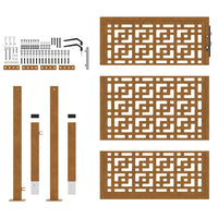 Cancello da Giardino 105x130 cm Acciaio Corten Design a Croce 4101005