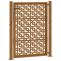 Cancello da Giardino 105x130 cm Acciaio Corten Design a Croce 4101005