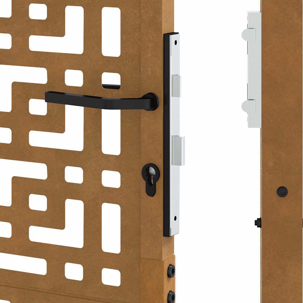 Cancello da Giardino 105x130 cm Acciaio Corten Design a Croce 4101005