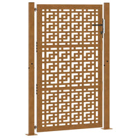 Cancello da Giardino 105x155 cm Acciaio Corten Design a Croce 4101006