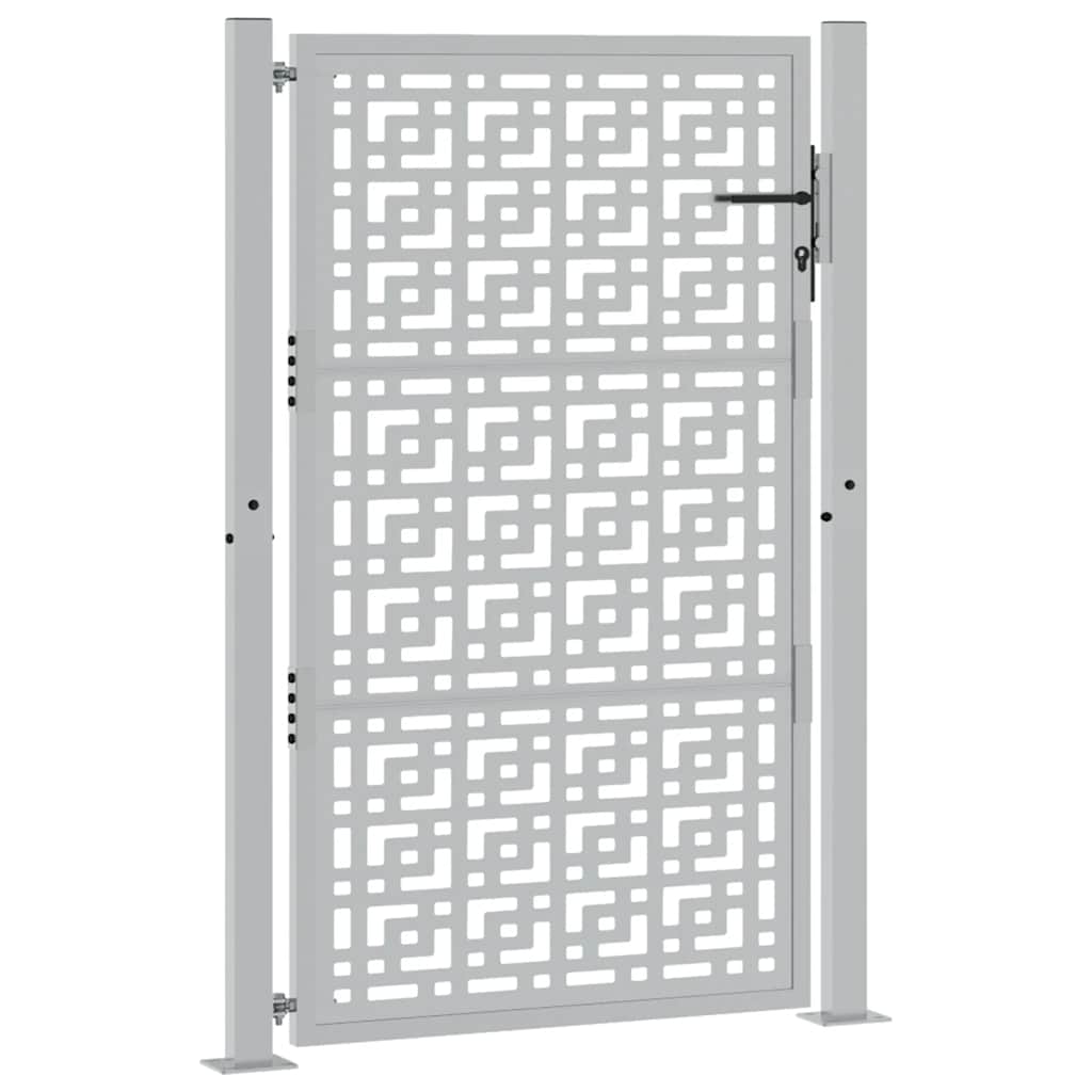 vidaXL Cancello da Giardino 105x155 cm Acciaio Corten Design a Croce