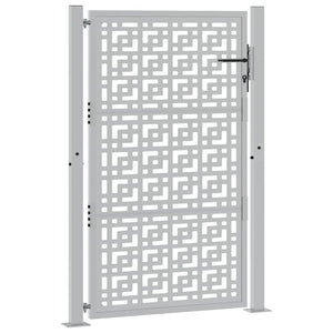 vidaXL Cancello da Giardino 105x155 cm Acciaio Corten Design a Croce