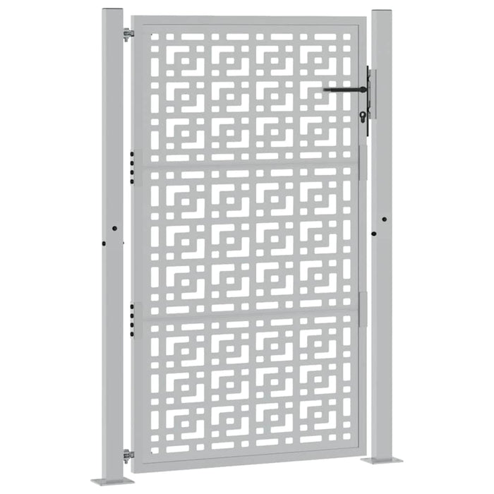 vidaXL Cancello da Giardino 105x155 cm Acciaio Corten Design a Croce