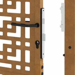 Cancello da Giardino 105x155 cm Acciaio Corten Design a Croce 4101006