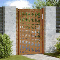Cancello da Giardino 105x155 cm Acciaio Corten Design a Croce 4101006