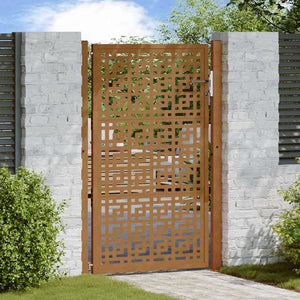 Cancello da Giardino 105x155 cm Acciaio Corten Design a Croce 4101006