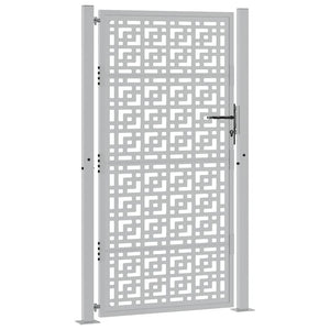 Cancello da Giardino 105x180 cm Acciaio Corten Design a Croce 4101007