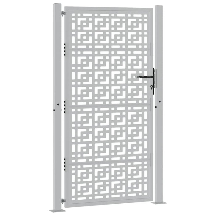 Cancello da Giardino 105x180 cm Acciaio Corten Design a Croce 4101007