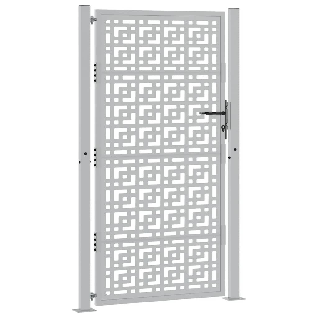 vidaXL Cancello da Giardino 105x180 cm Acciaio Corten Design a Croce