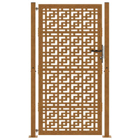 Cancello da Giardino 105x180 cm Acciaio Corten Design a Croce 4101007