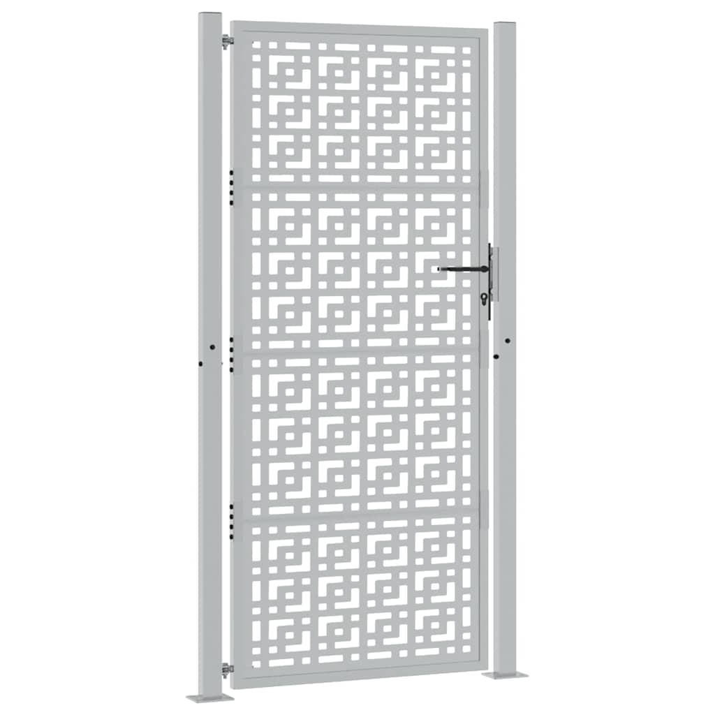 Cancello da Giardino 105x205 cm Acciaio Corten Design a Croce