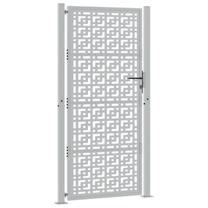 Cancello da Giardino 105x205 cm Acciaio Corten Design a Croce 4101008