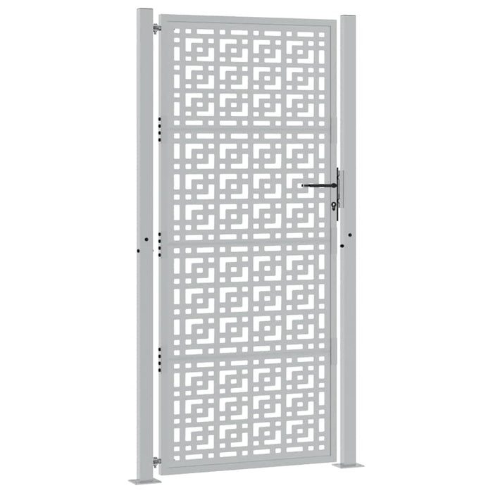 Cancello da Giardino 105x205 cm Acciaio Corten Design a Croce 4101008