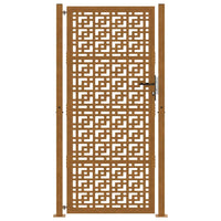 Cancello da Giardino 105x205 cm Acciaio Corten Design a Croce