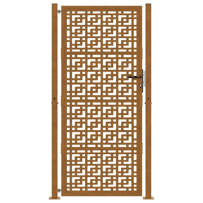 Cancello da Giardino 105x205 cm Acciaio Corten Design a Croce 4101008