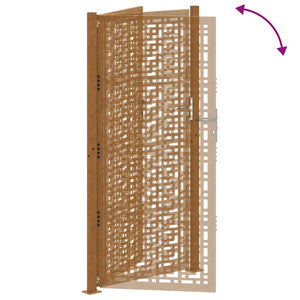 Cancello da Giardino 105x205 cm Acciaio Corten Design a Croce