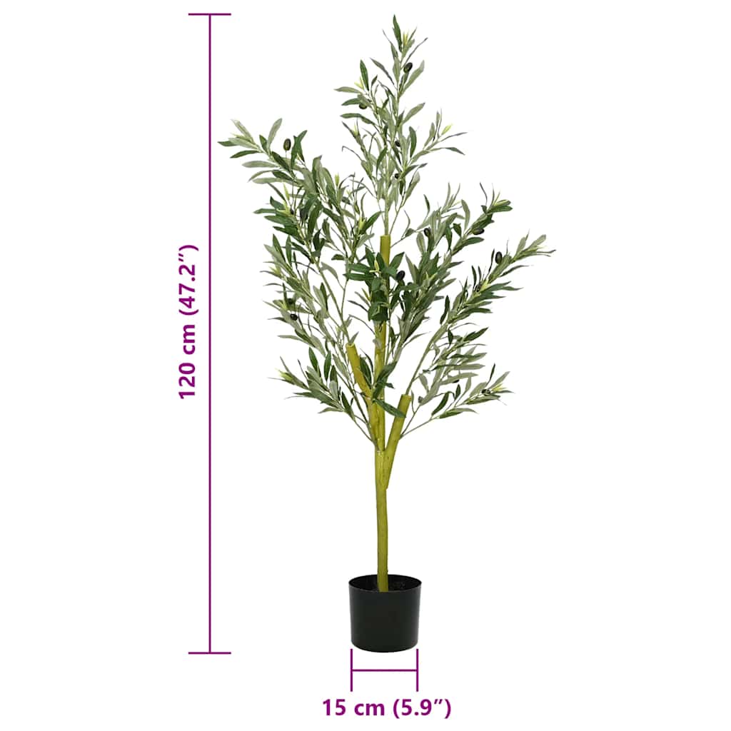 Albero Ulivo Artificiale 450 Foglie 120 cm Verde