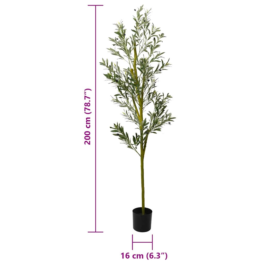 Albero Ulivo Artificiale 800 Foglie 200 cm Verde