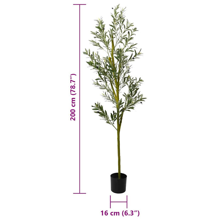 Albero Ulivo Artificiale 800 Foglie 200 cm Verde