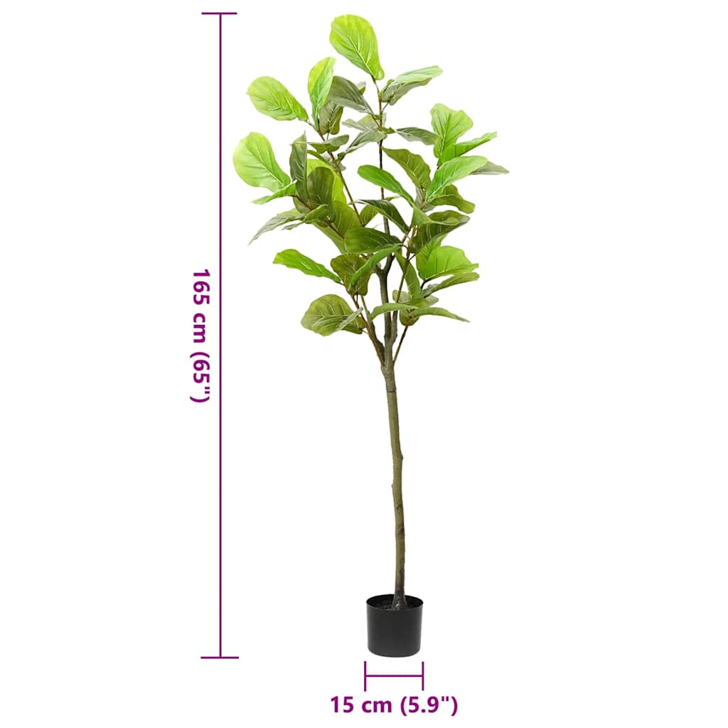 Albero di Ficus Artificiale 48 Foglie 165 cm Verde 4103581
