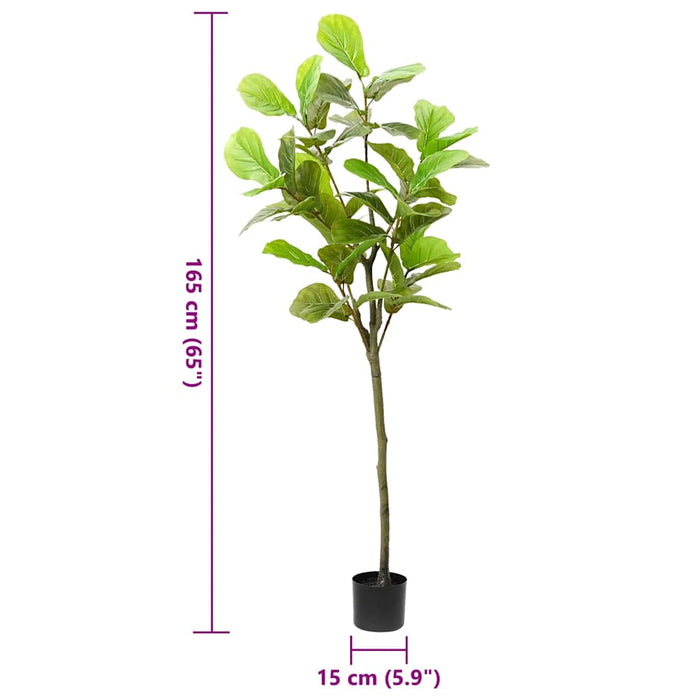 Albero di Ficus Artificiale 48 Foglie 165 cm Verde 4103581