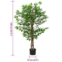 vidaXL Pianta di Ficus Artificiale 788 Foglie 120 cm Verde