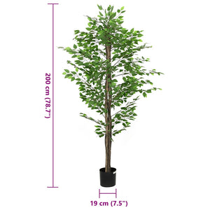 vidaXL Pianta di Ficus Artificiale 1260 Foglie 200 cm Verde