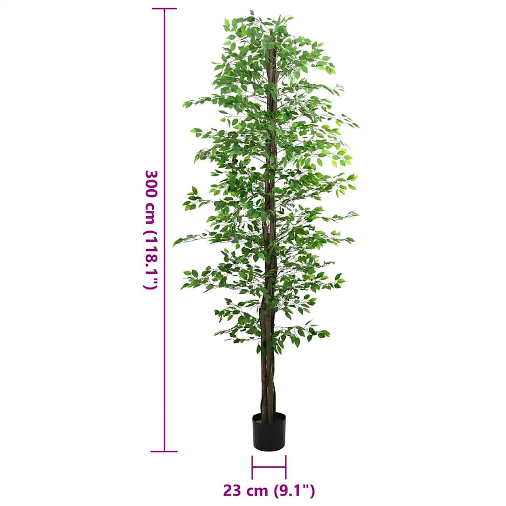 Pianta di Ficus Artificiale 2016 Foglie 300 cm Verde