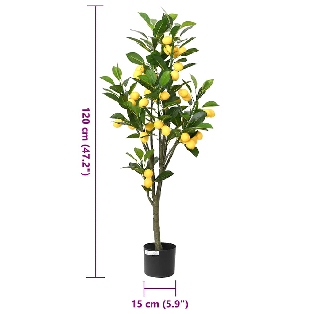 Albero di Limoni Artificiale 136 Foglie 120 cm Verde 4103589