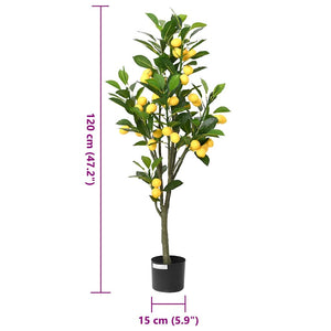 Albero di Limoni Artificiale 136 Foglie 120 cm Verde 4103589