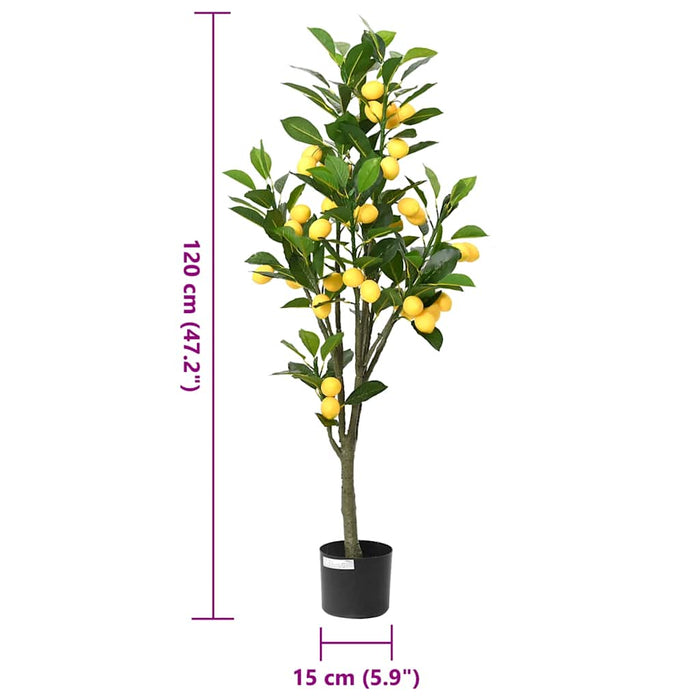 Albero di Limoni Artificiale 136 Foglie 120 cm Verde 4103589