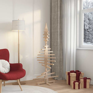 Albero di Natale in legno per decorazioni 150 cm in legno massello di pino 4103971